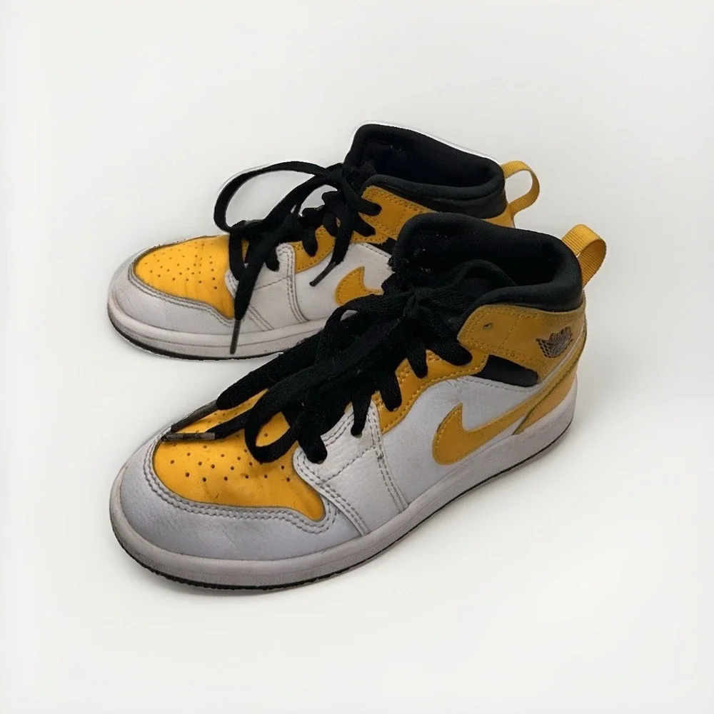 Nike Air Jordan 1 Basketball 1Y Mid GS University Gold Black White 554725-170